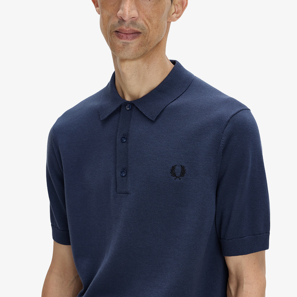 프레드페리 숏 슬리브 코튼 니트 셔츠 다크 에어포스(Fred Perry S S Cotton Knitted Shirt Dark Airforce) - 3