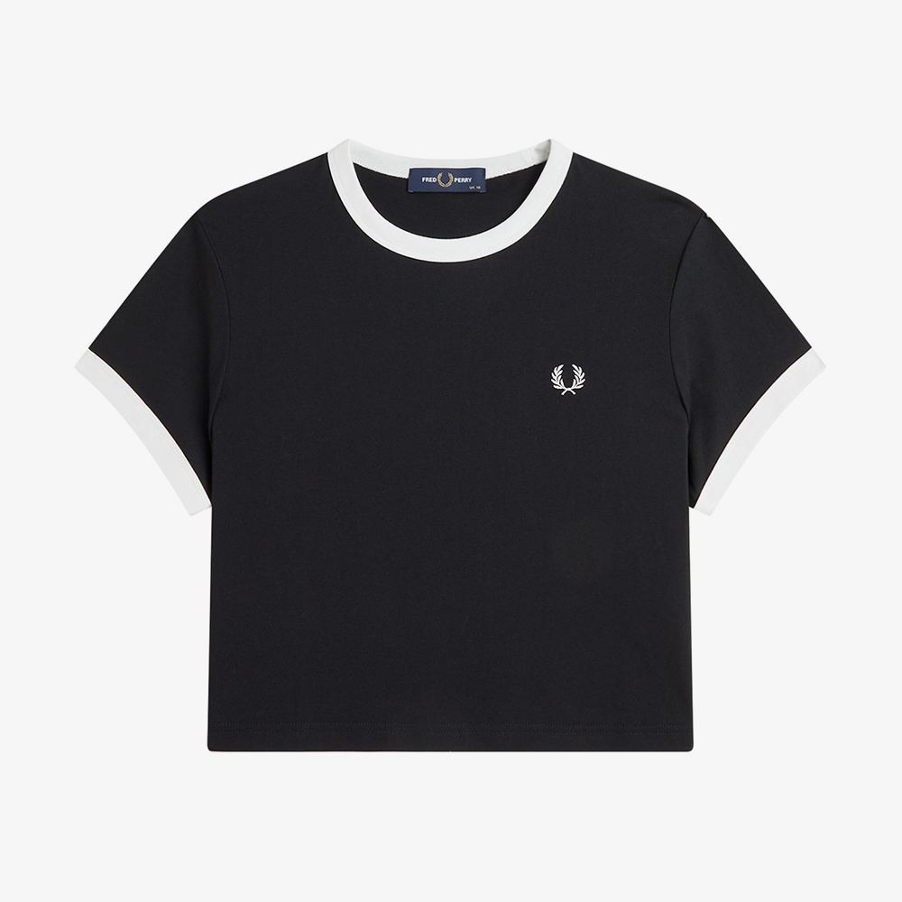 프레드페리 우먼즈 크롭 링어 티셔츠 블랙(Fred Perry Cropped Ringer T-Shirt Black) - 5