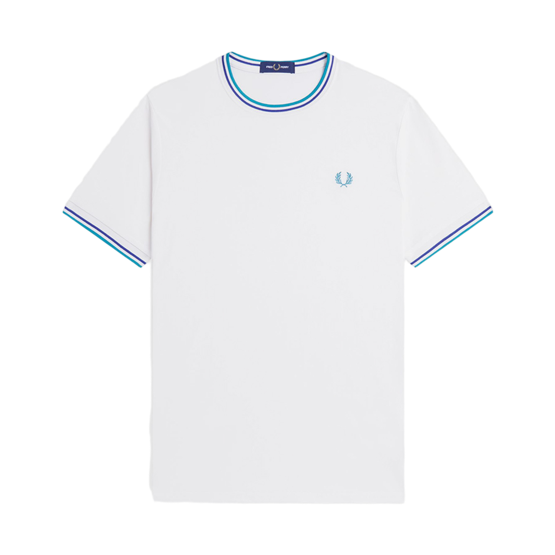 AFPM2611588-94A Fred Perry Twin Tipped T-Shirt Snow White Deep Mint Soho Eclipse