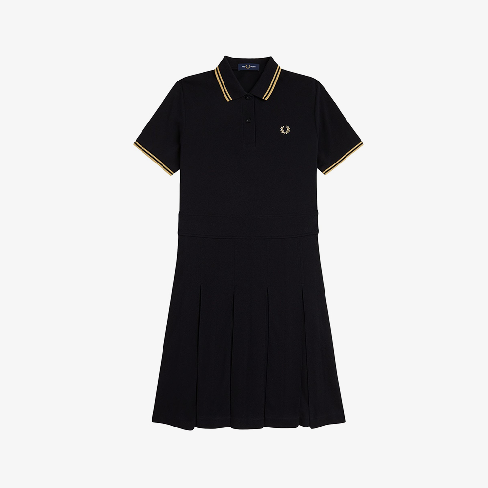 프레드페리 우먼즈 트윕 팁 플리츠 프레드페리 드레스 블랙 샴페인(Fred Perry Twin Tipped Pleated Fred Perry Dress Black Champagne) - 5