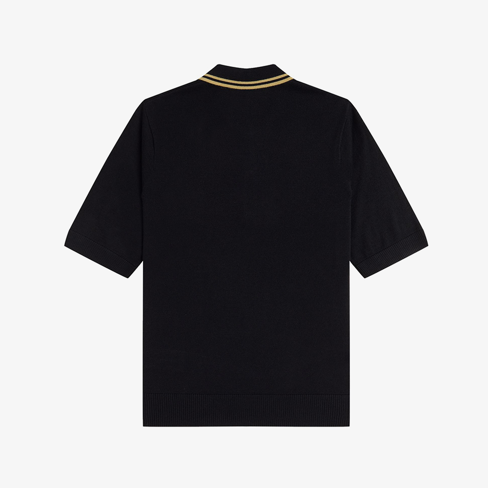프레드페리 우먼즈 팁드 니트 셔츠 블랙 샴페인(Fred Perry Tipped Knitted Shirt Black Champagne) - 6