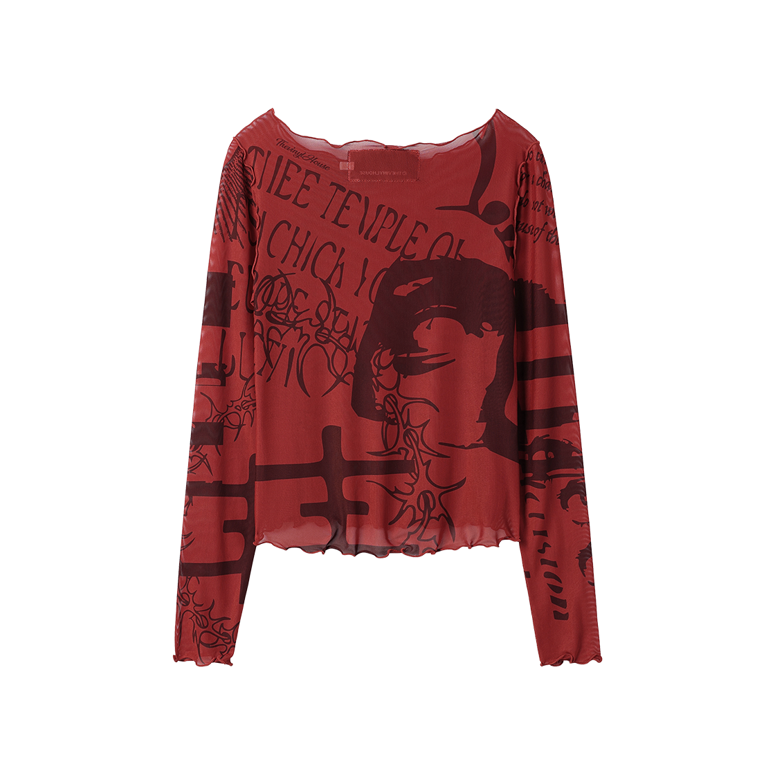 더바이닐하우스 그래피티 메쉬 롱슬리브 티 (W) 레드(Thevinylhouse Graffiti Mesh Ls Tee (W) Red) - 2