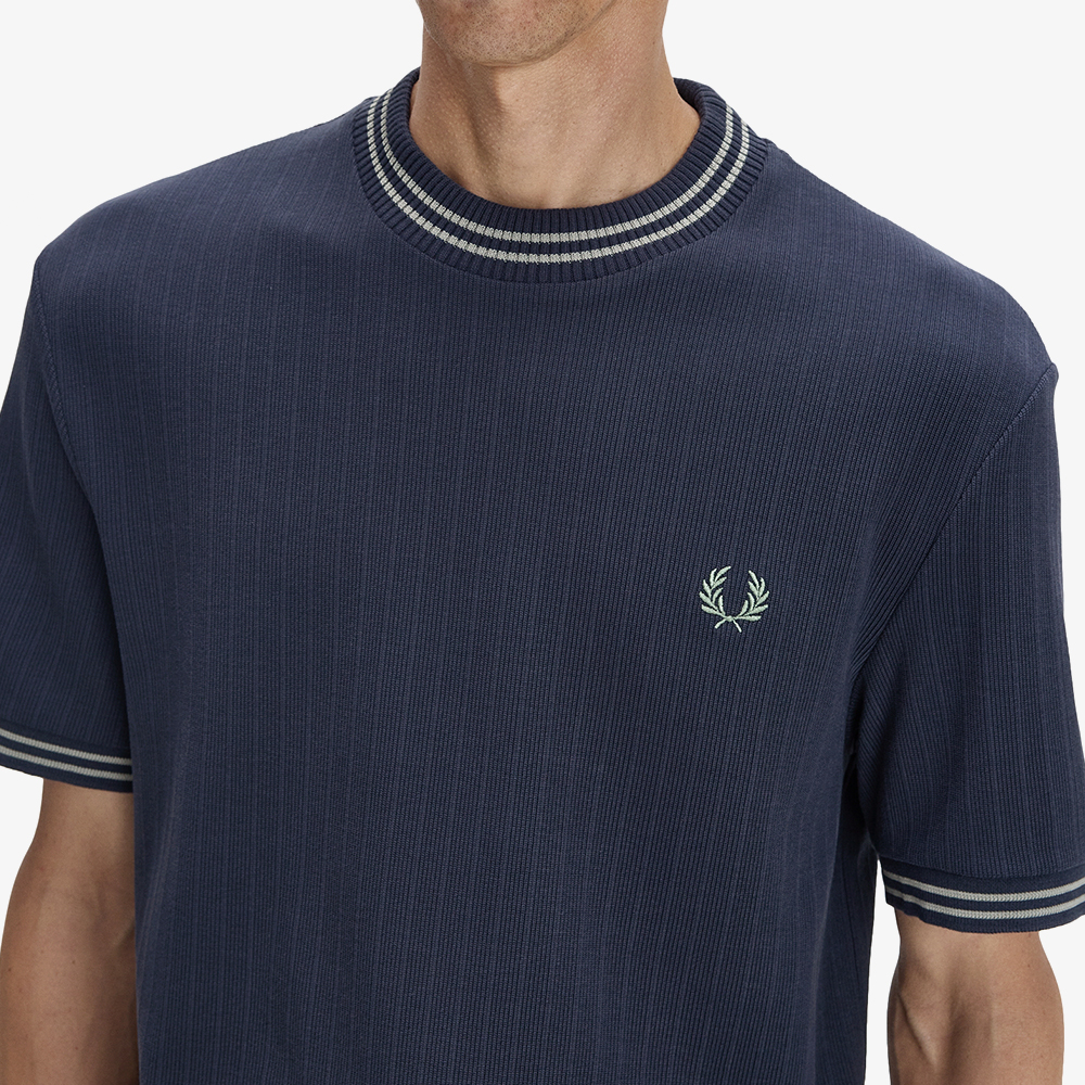 프레드페리 립 저지 티셔츠 네이비(Fred Perry Ribbed Jersey T-Shirt Navy) - 3