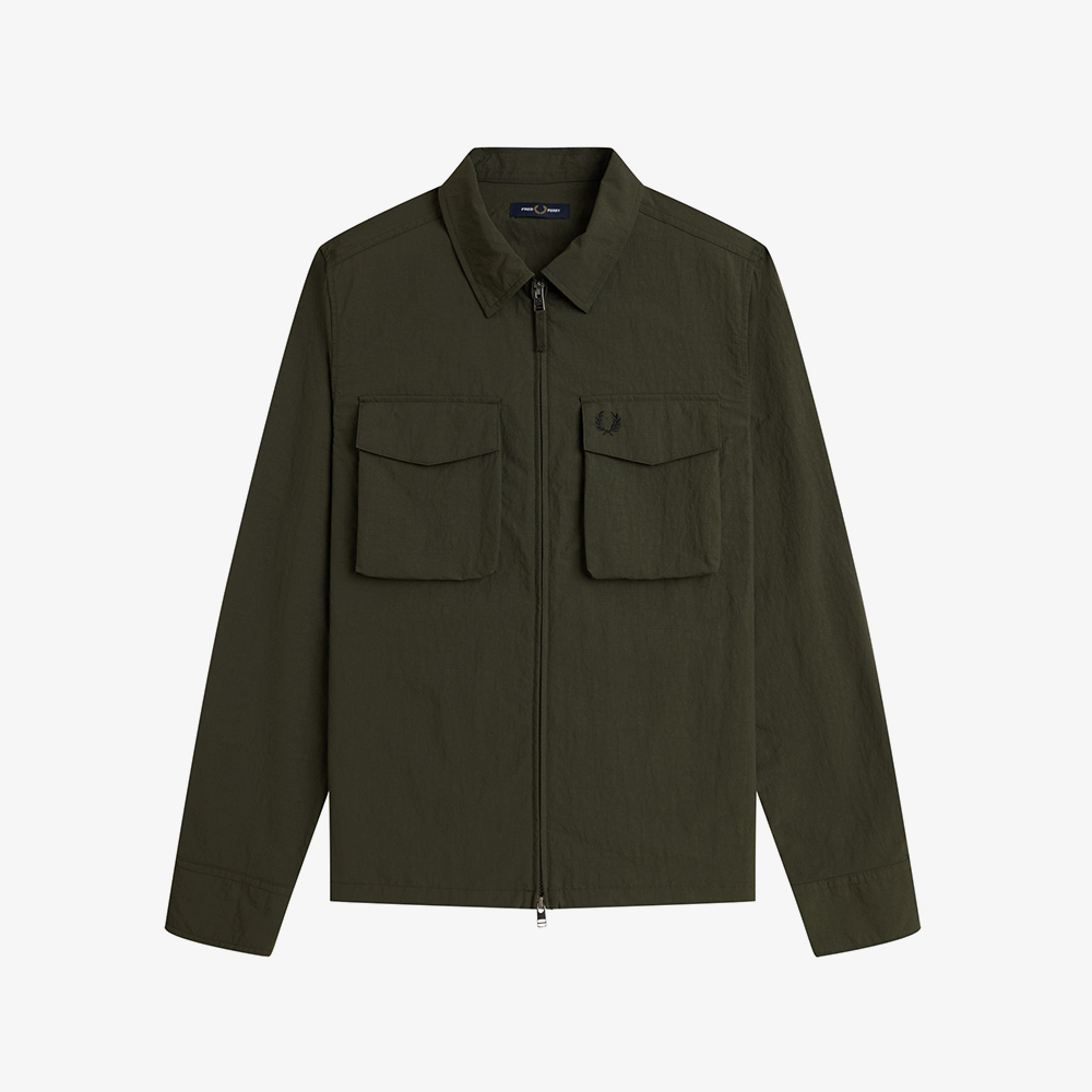 프레드페리 립스탑 포켓 오버셔츠 헌팅 그린(Fred Perry Ripstop Pocket Overshirt Hunting Green) - 5