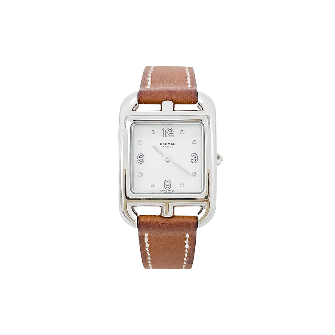 에르메스 케이프코드 PM 스틸 다이아몬드 자개판(6HA0243)(Hermes Cape Cod PM Steel Diamond Mother-of-Pearl Dial)
