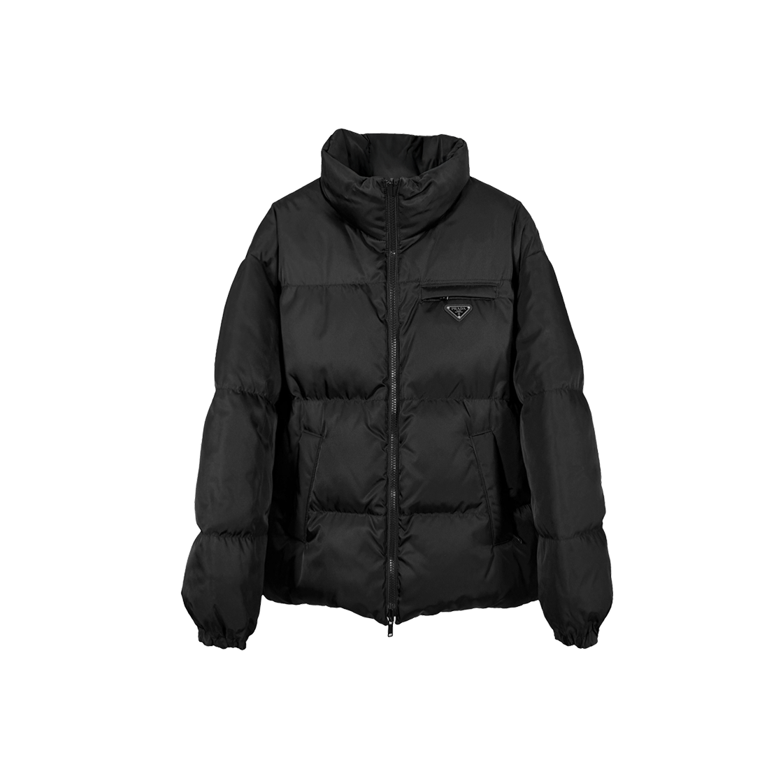프라다 남성 미드 렝스 리나일론 리버시블 다운 패딩 자켓 블랙 s(Prada Men's Mid-Length Reversible Nylon Down Jacket - Black)