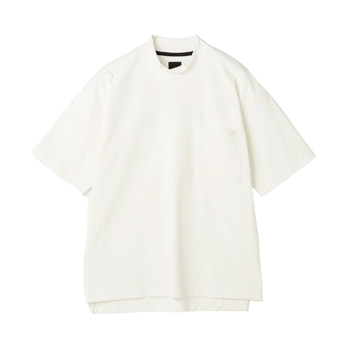 D2MAD01502 Mizuno Anti Sweat Pocket Mock Neck T-Shirt Marshmallow White