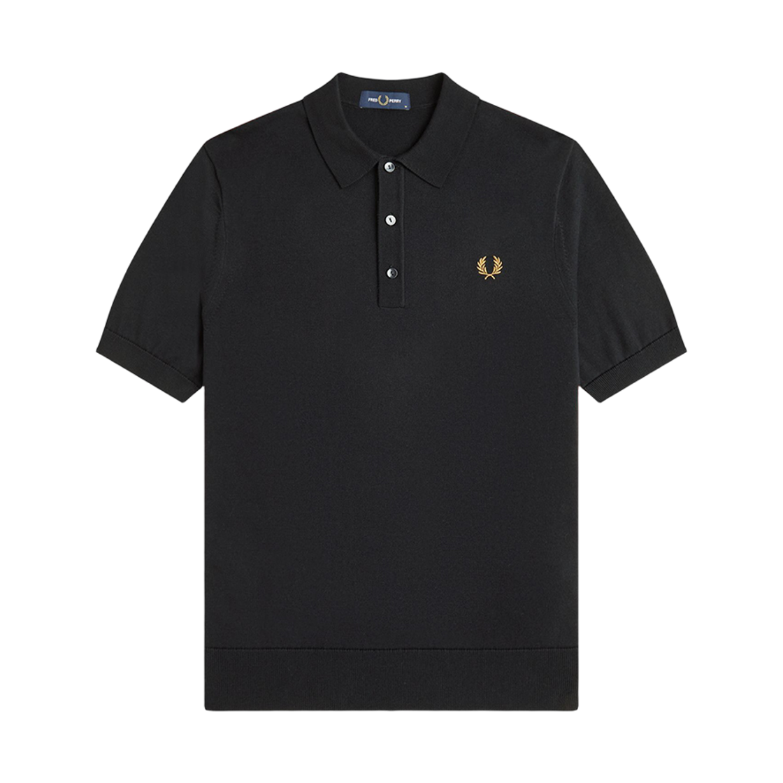 AFPM2619725-198 Fred Perry S S Cotton Knitted Shirt Black