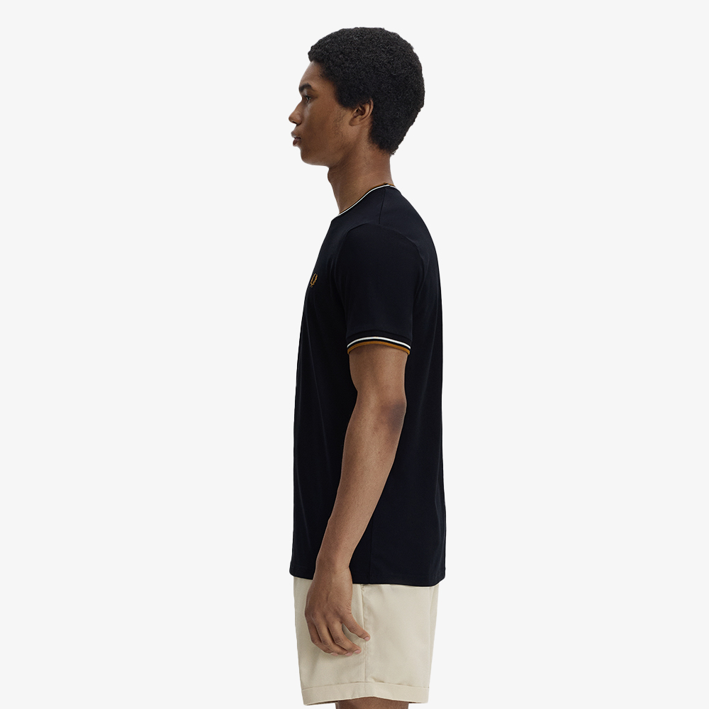 프레드페리 트윈 팁 티셔츠 블랙 에크루 다크카라멜(Fred Perry Twin Tipped T-Shirt Black Ecru Dark Caramel) - 2