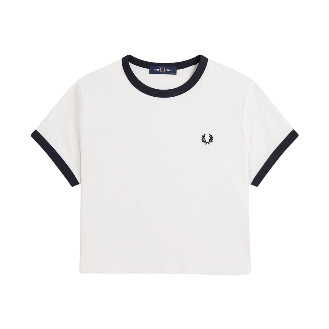 프레드페리 우먼즈 크롭 링어 티셔츠 스노우 화이트(Fred Perry Cropped Ringer T-Shirt Snow White)