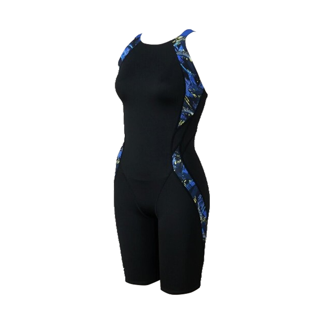 N2MGD24092 (W) Mizuno ST Graphic Competitive Swimming Master's Back Half Suit Black Blue