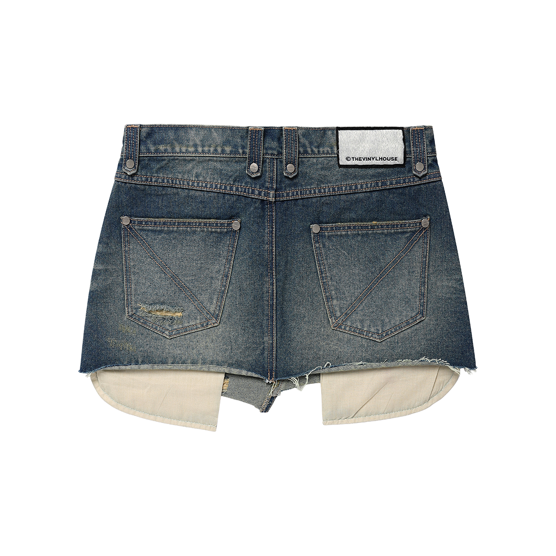 더바이닐하우스 언밸런스 마이크로 데님 스커트 (W) 블루(Thevinylhouse Unbalance Micro Denim Skirt (W) Blue) - 2