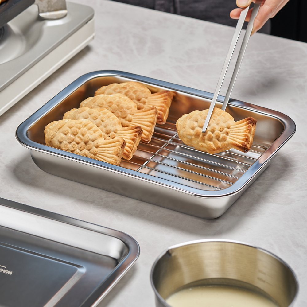 바겐슈타이거 스텐 사각트레이 3종세트 No.2(WAGENSTIEGER Non-abrasive Stainless Steel Rectangular Tray Set NO.02) - 3