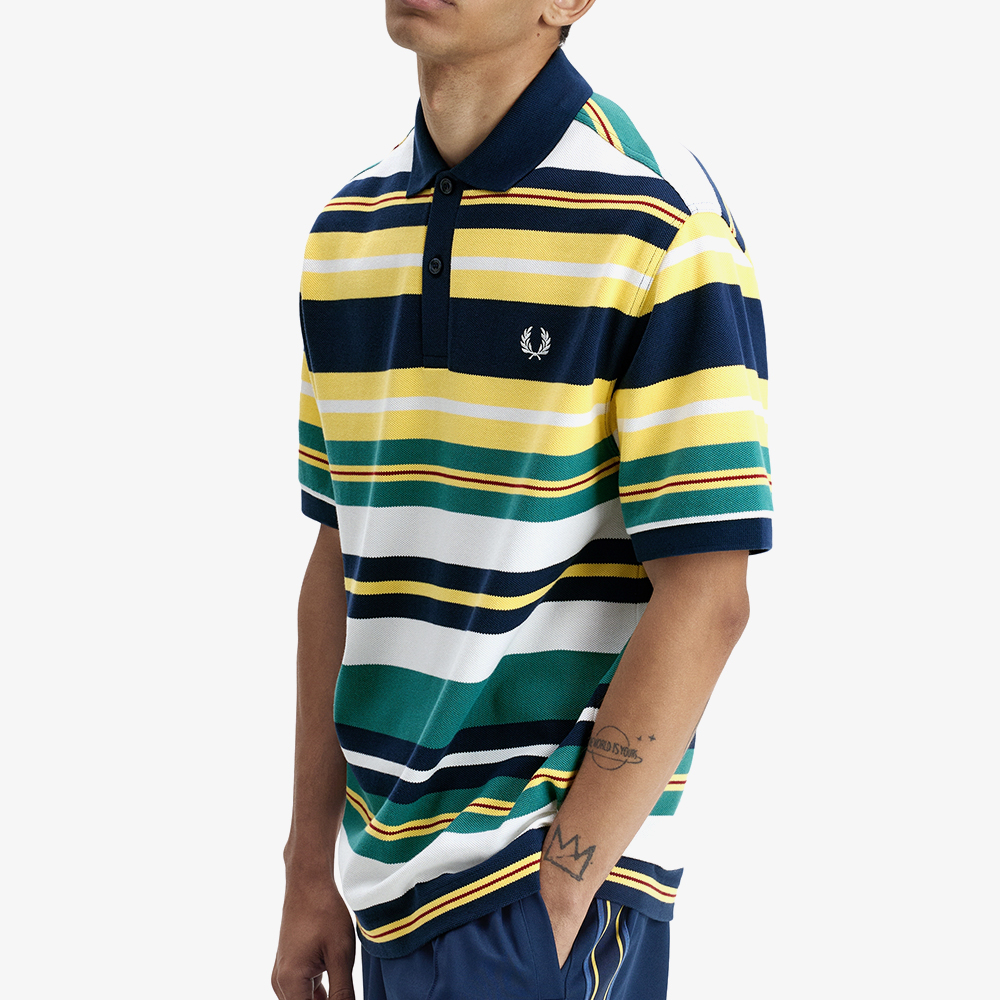 프레드페리 스트라이프 릴랙스드 폴로 셔츠 레몬 발리(Fred Perry Striped Relaxed Polo Shirt Lemon Barley) - 3