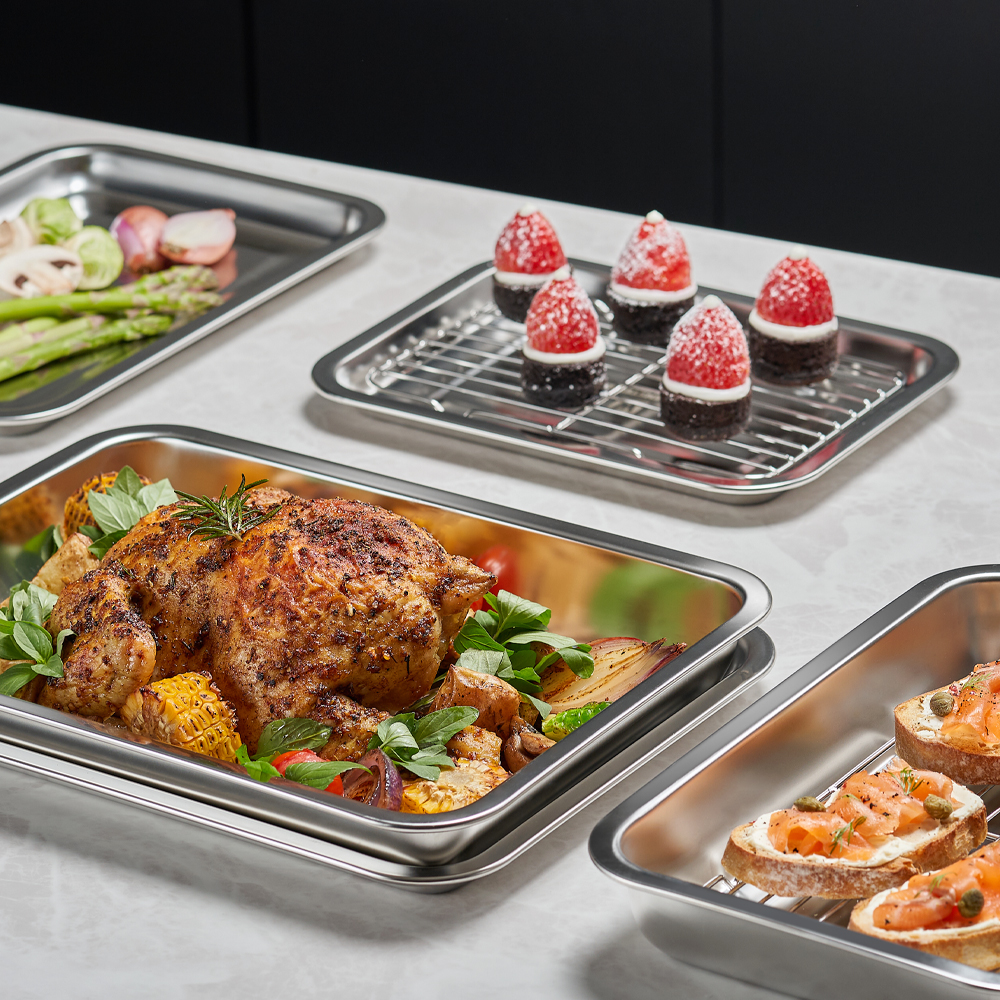 바겐슈타이거 스텐 사각트레이 3종세트 No.8(WAGENSTIEGER Non-abrasive Stainless Steel Rectangular Tray Set NO.08) - 5