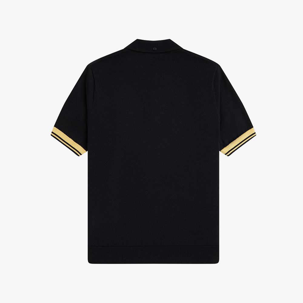 프레드페리 컨트라스트 커프 니트 셔츠 블랙 샴페인(Fred Perry Contrast Cuff Knitted Shirt Black Champagne) - 6