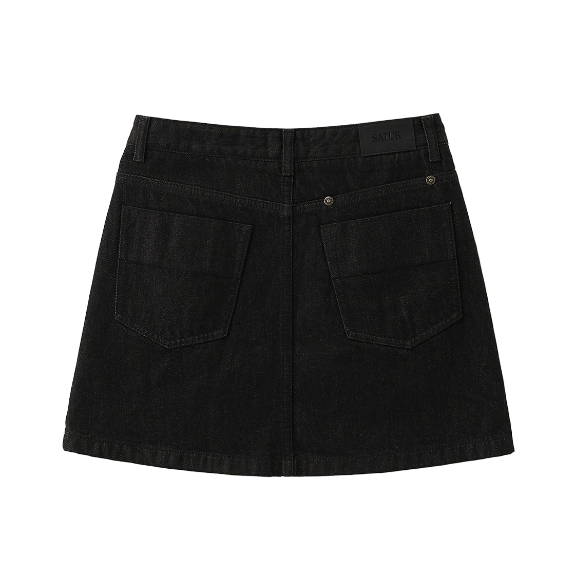 세터 우먼 클래식 논페이드 데님 미니 스커트 블랙(SATUR W Classic Nonfade Denim Mini Skirt Black) - 2