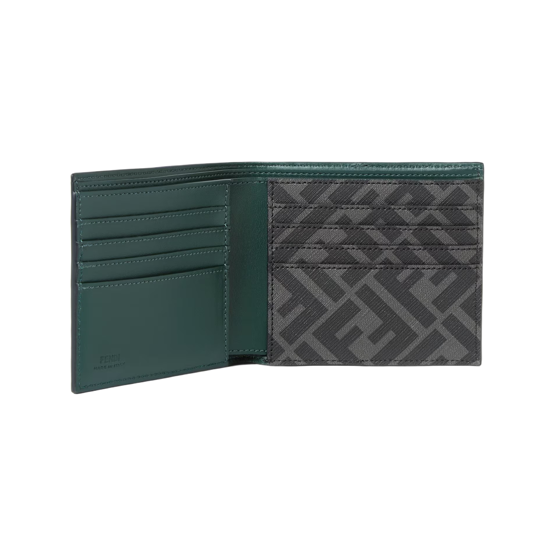 펜디 FF 스퀘어 반지갑 레더 그린(Fendi FF Squared Bi-fold Wallet Leather Green) - 2