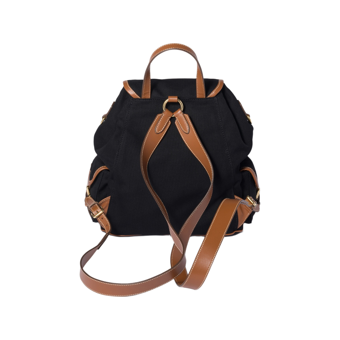 미우 미우 캔버스 앤 레더 백팩 블랙 브랜디(Miu Miu Canvas and Leather Backpack Black Brandy) - 2