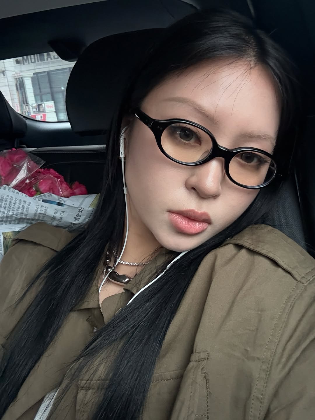 lash Lunettes 05 Black 착용 스타일 - 1