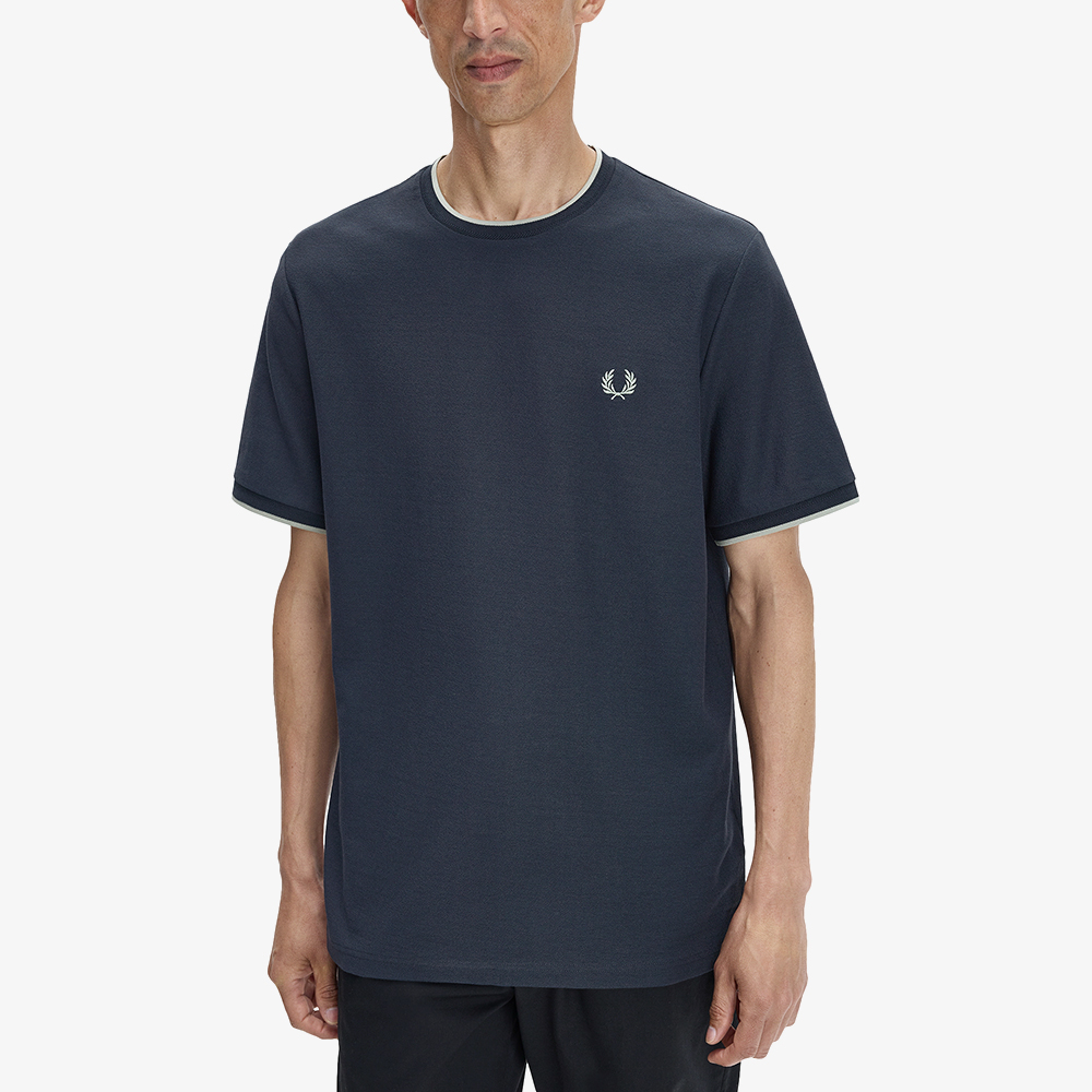 프레드페리 트림 디테일 크레이프 피케 티셔츠 네이비(Fred Perry Trim Detail Crepe Pique T-Shirt Navy) - 3