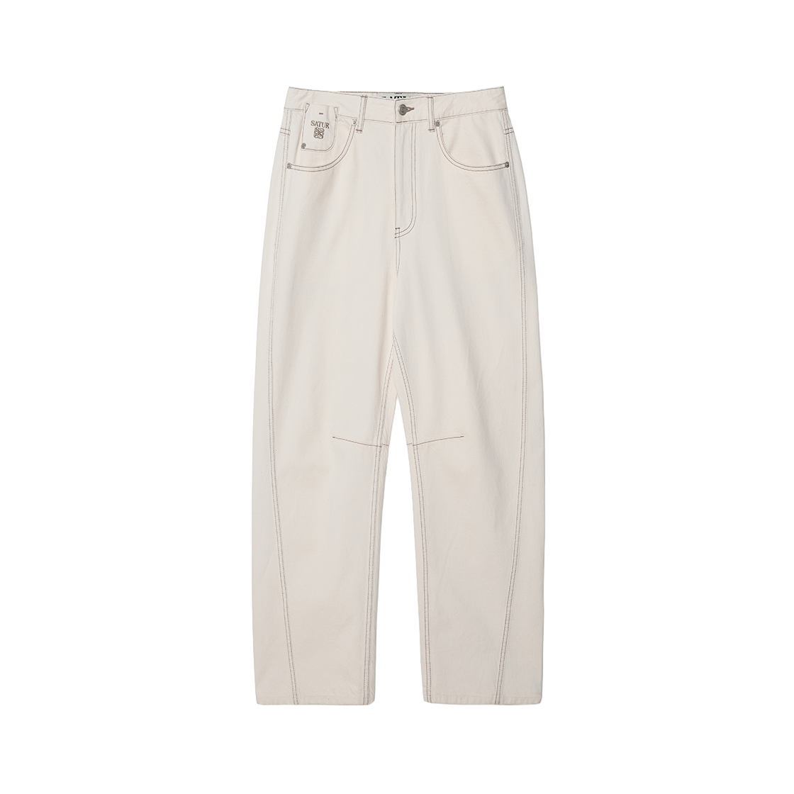 SA261MDP08ECU0 SATUR Round Color Denim Pants Ecru
