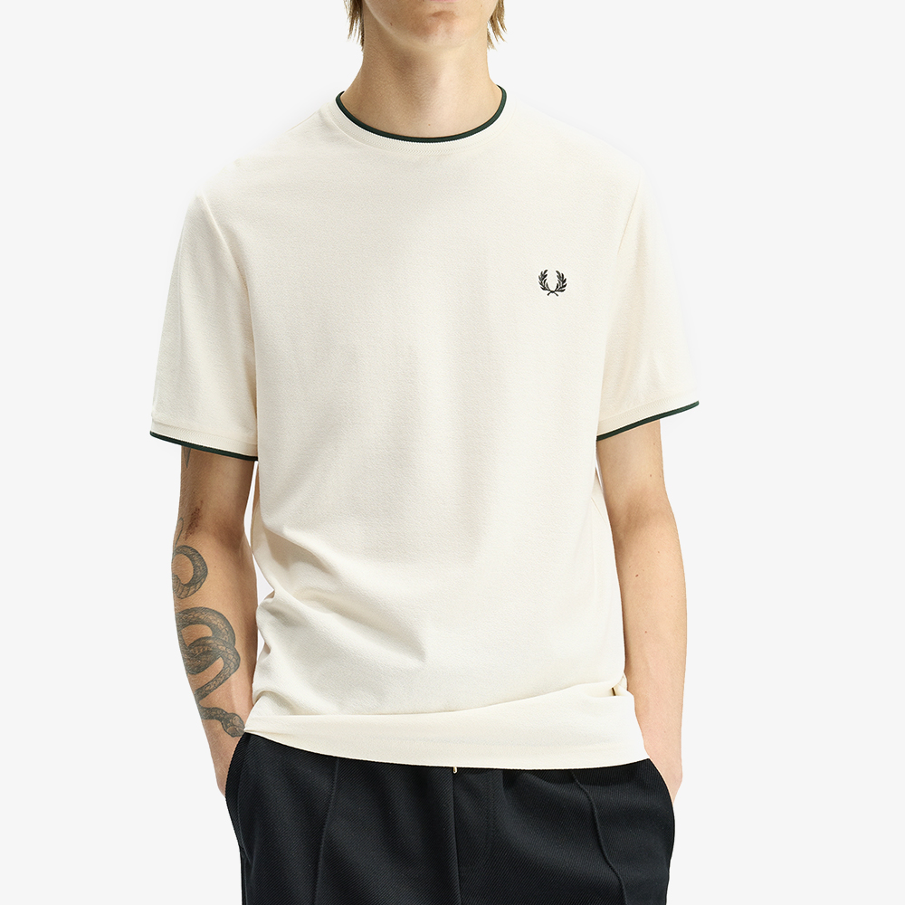 프레드페리 트림 디테일 크레이프 피케 티셔츠 에크루(Fred Perry Trim Detail Crepe Pique T-Shirt Ecru) - 3