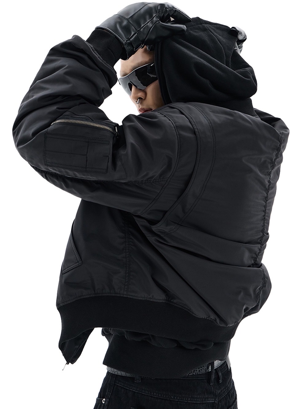 AX CONNECTION Tactical Cargo Bomber Jacket 착용 스타일 - 1