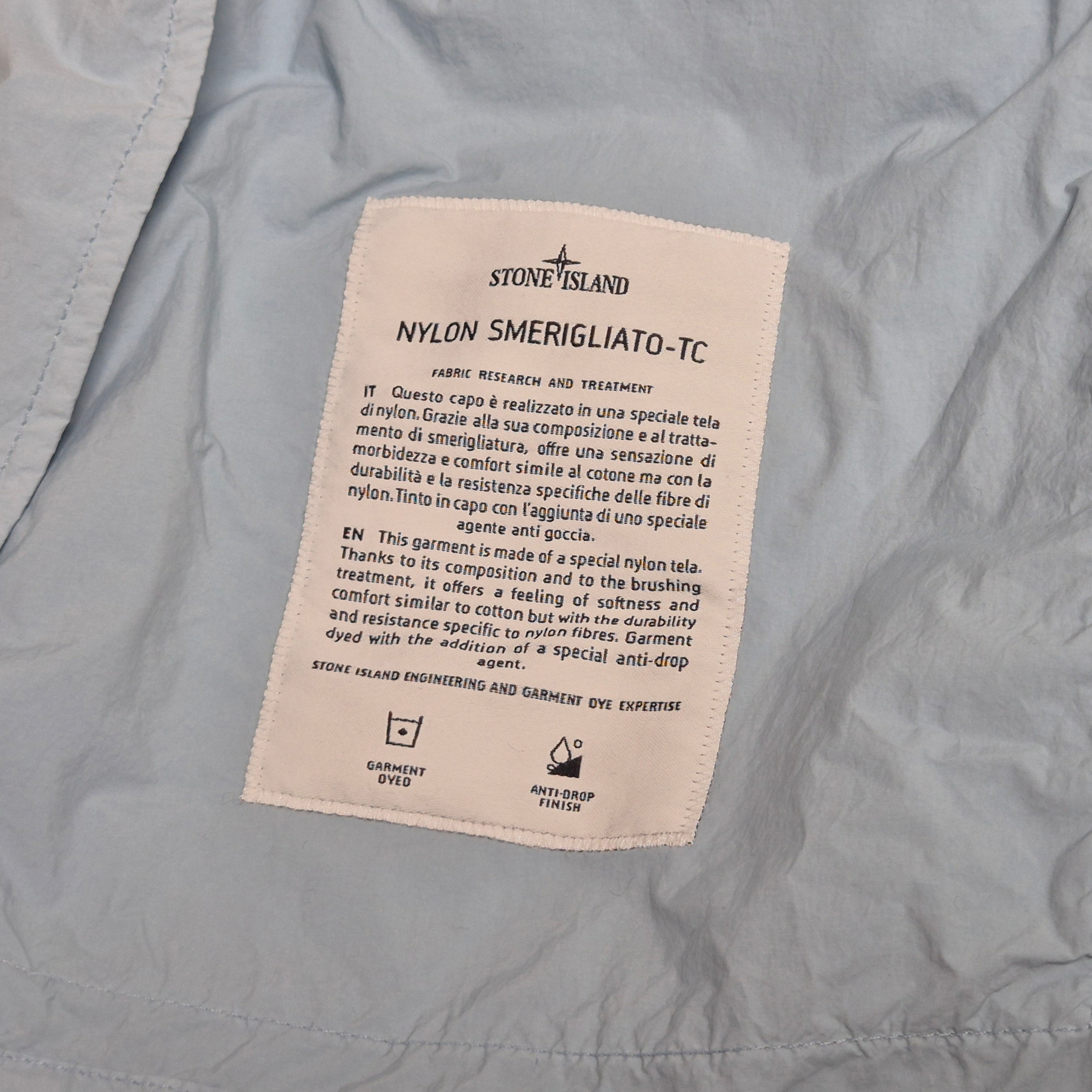 Stone Island 4100112 Nylon Smerigliato-TC Short Hooded Parka with Anti-Drop Dust Blue - 26SS 착용 스타일 - 5