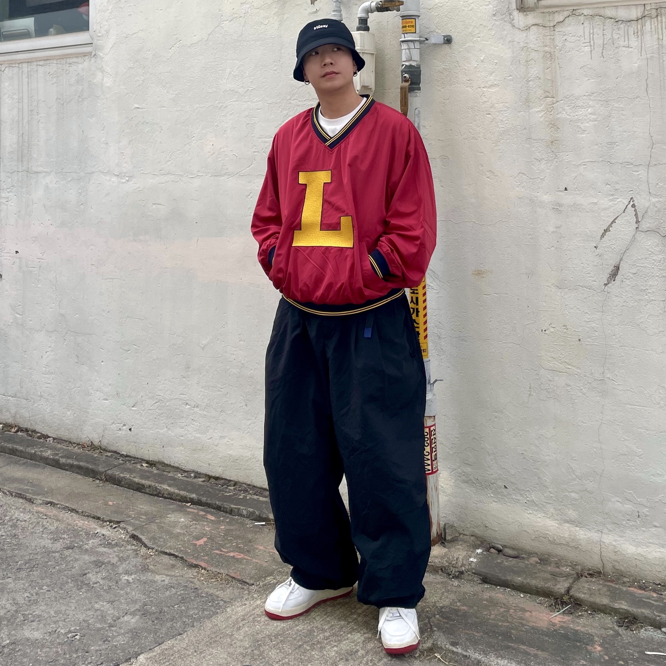 (W) Nike Air Force 1 High Sculpt Gym Red 착용 스타일 - 1