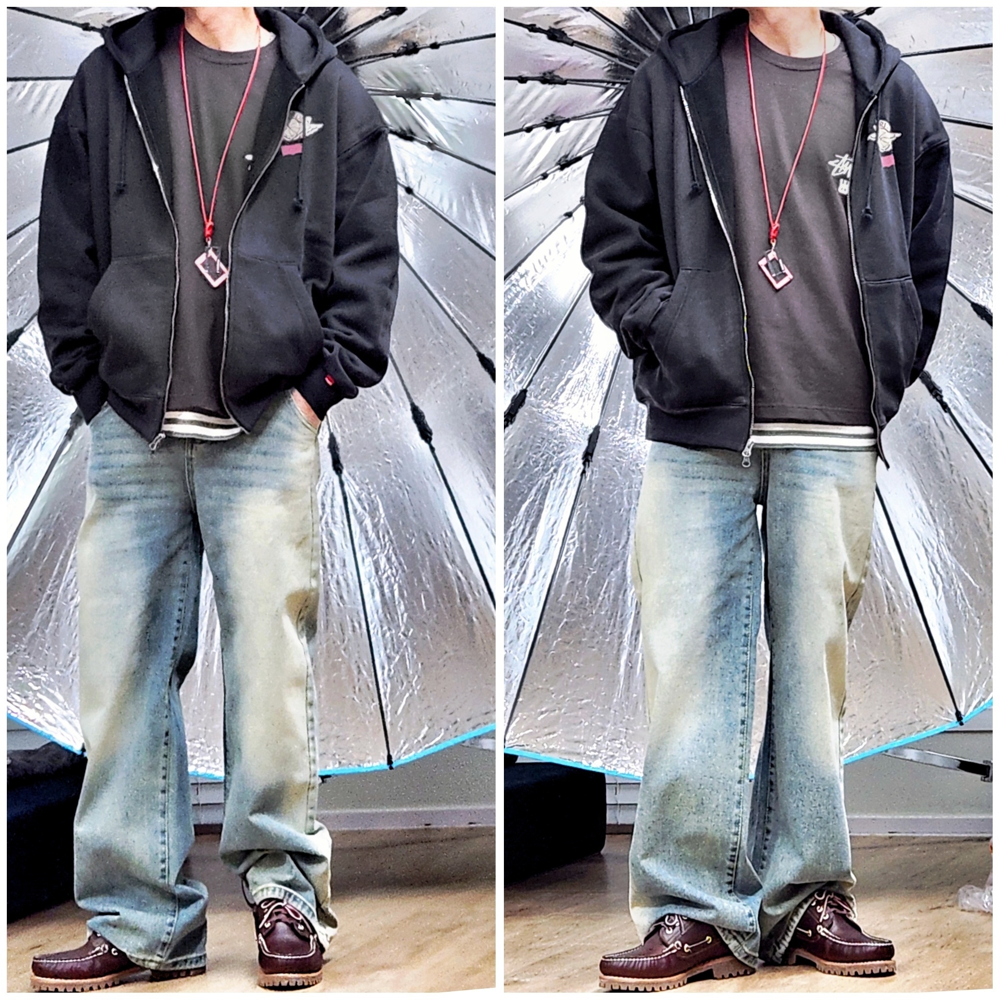 Stussy x Wales Bonner Ocean Song T-Shirt Brown, Timberland Classic 3-Eye Boat Shoes Brown - Wide 착용 스타일 - 3