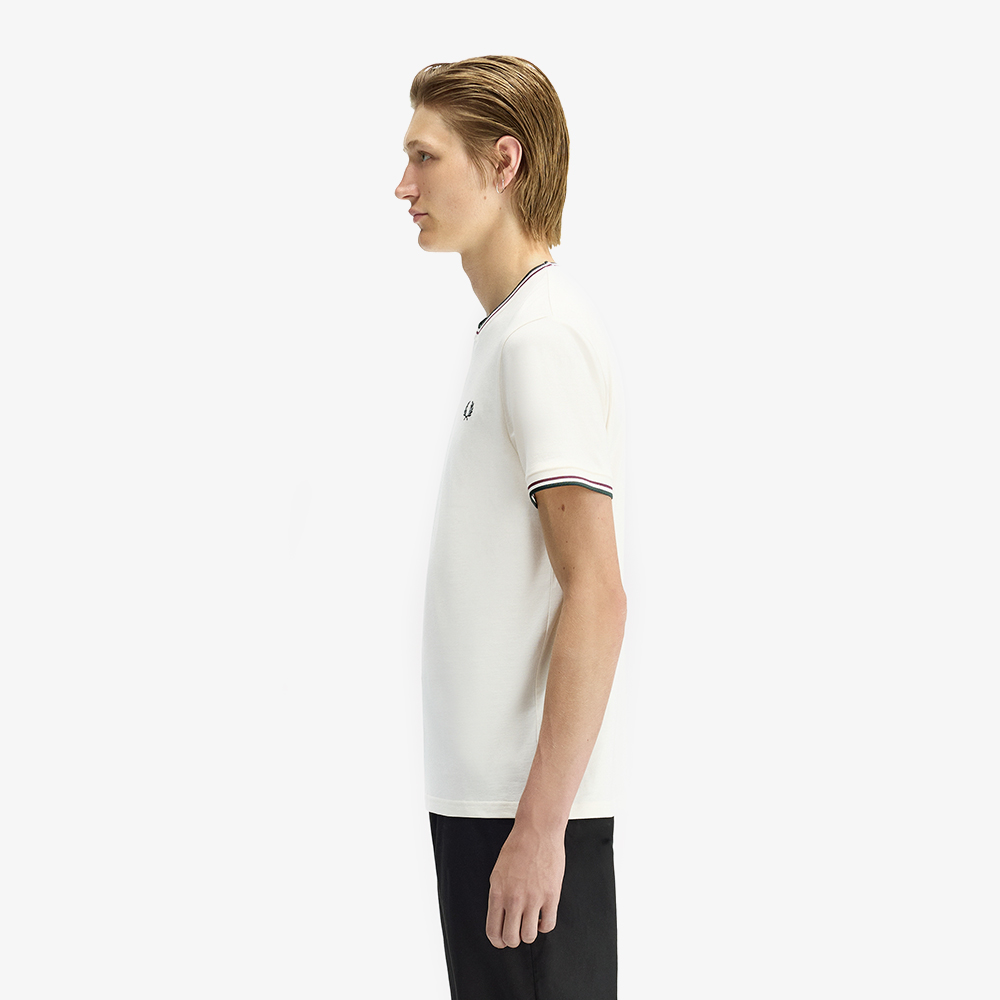 프레드페리 트윈 팁 티셔츠 에크루 옥스블러드 그래스루츠(Fred Perry Twin Tipped T-Shirt Ecru Oxblood Grassroots) - 2