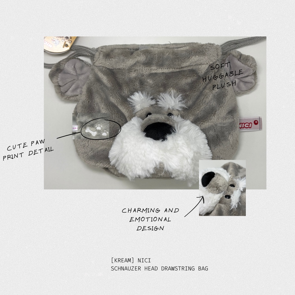 [KREAM 단독] NICI Schnauzer Head Drawstring Bag 착용 스타일 - 1