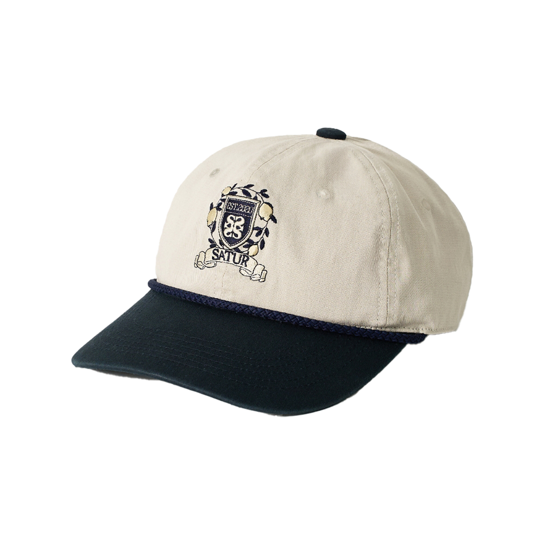 SA261UAP07BGE0 SATUR Crest Logo Loop Ball Cap Beige
