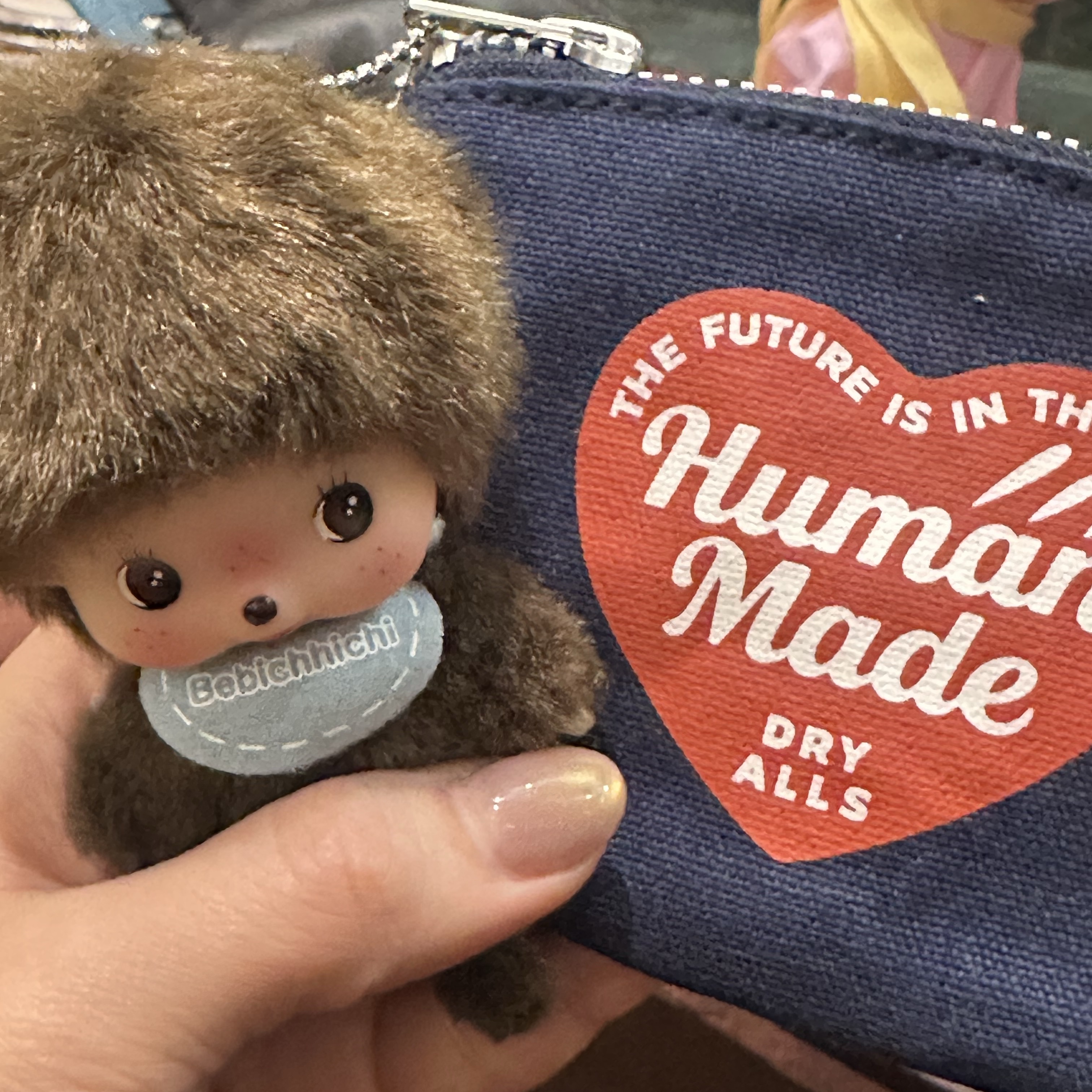 Human Made Card Case Navy 착용 스타일