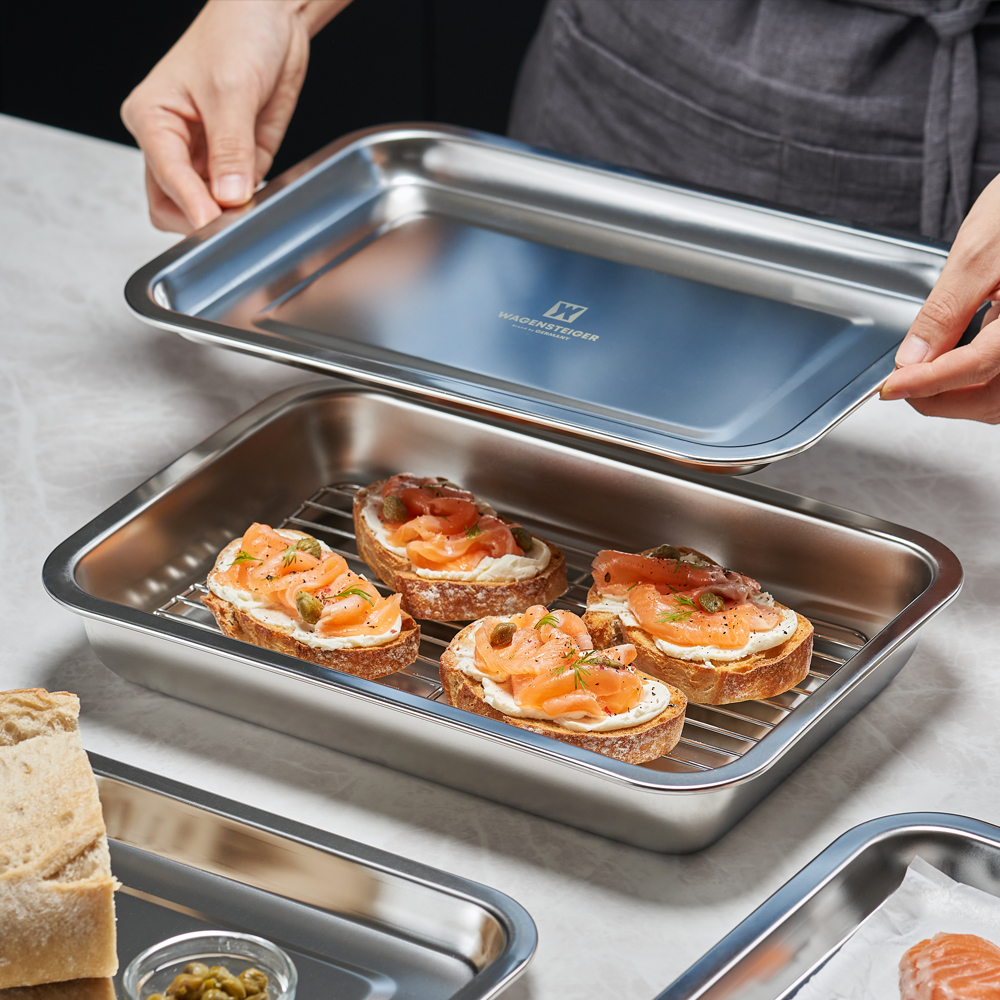 바겐슈타이거 스텐 사각트레이 3종세트 No.8(WAGENSTIEGER Non-abrasive Stainless Steel Rectangular Tray Set NO.08) - 6