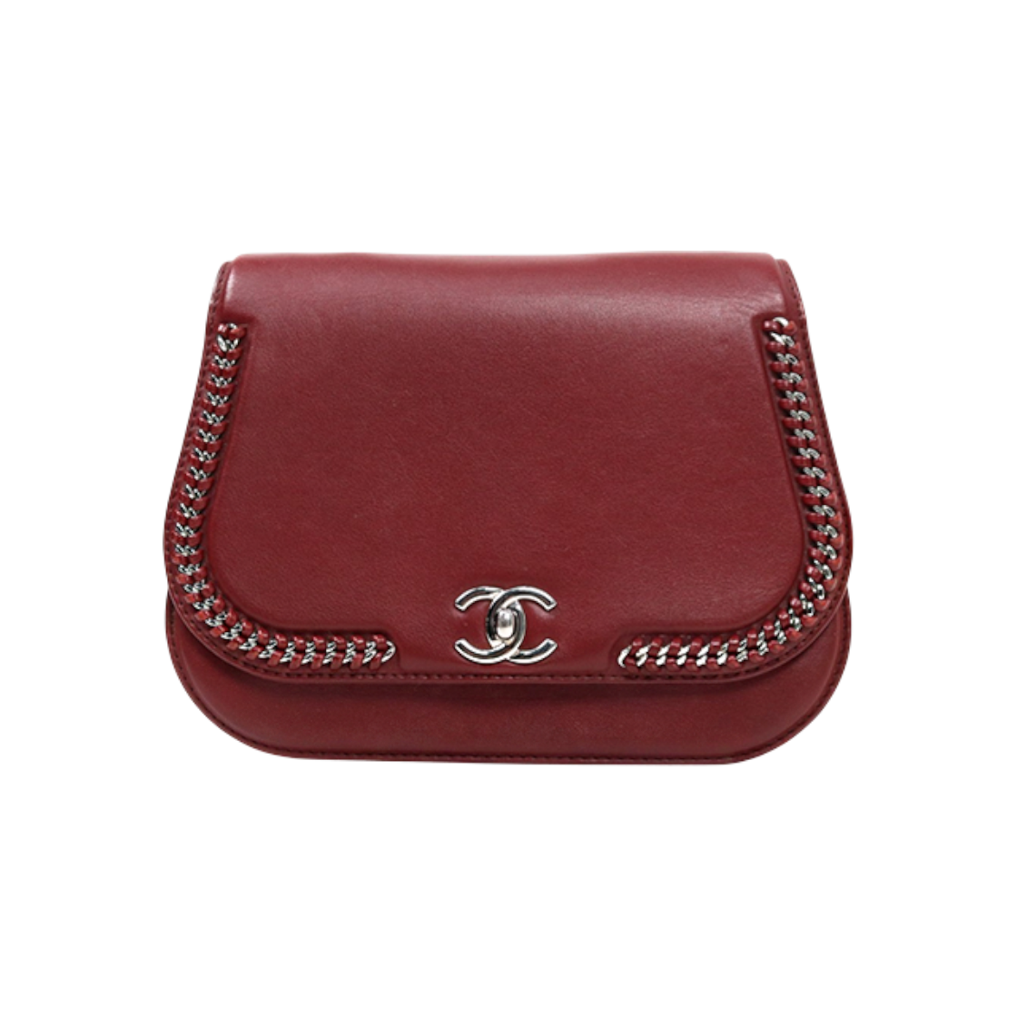 샤넬 버건디 레더 체인 플랩 숄더백 C-A50620(Chanel Burgundy Leather Chain Flap Shoulder Bag C-A50620)