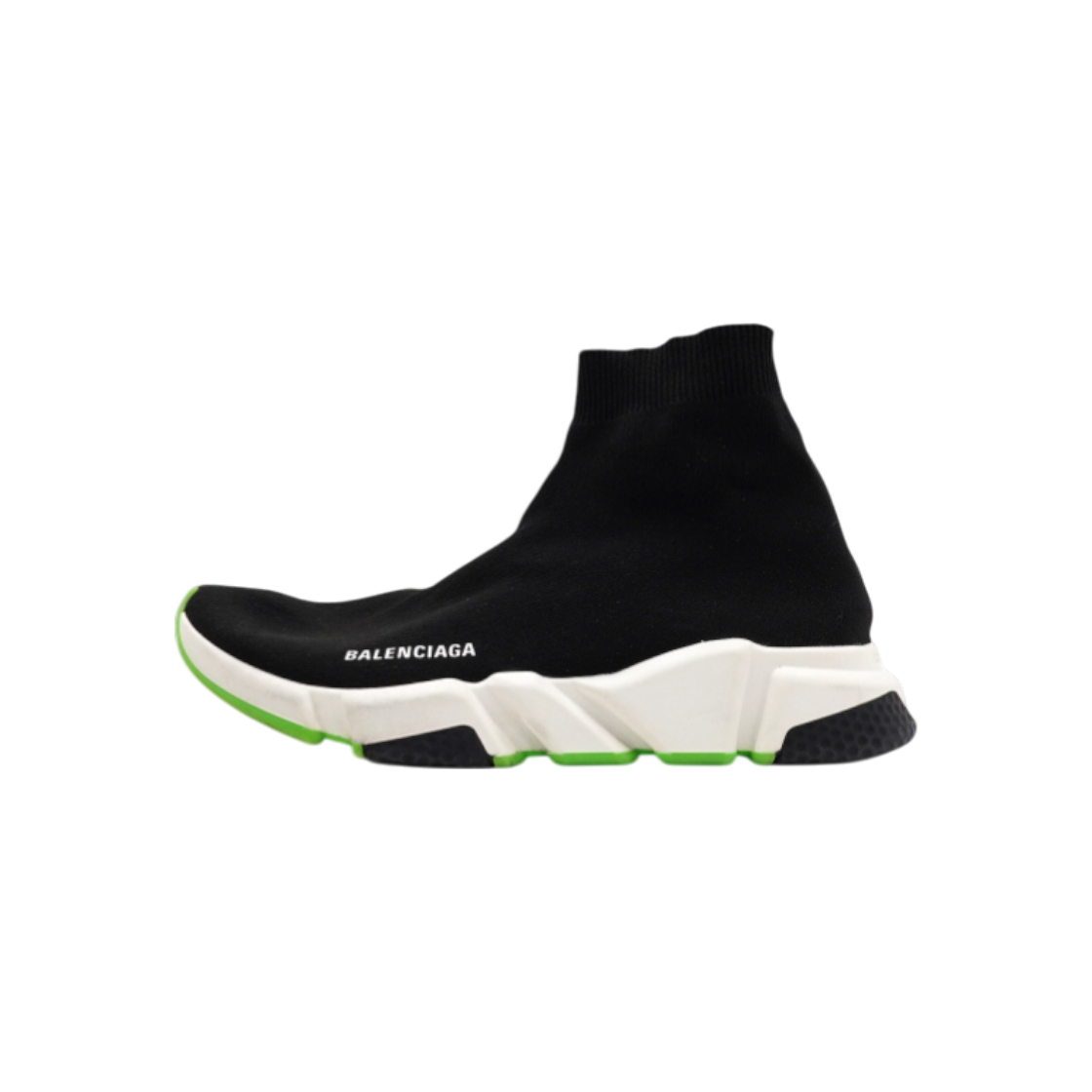 ITQJ6FKMCIPV Balenciaga Black Neon Green Speed Runner Men's Sneakers