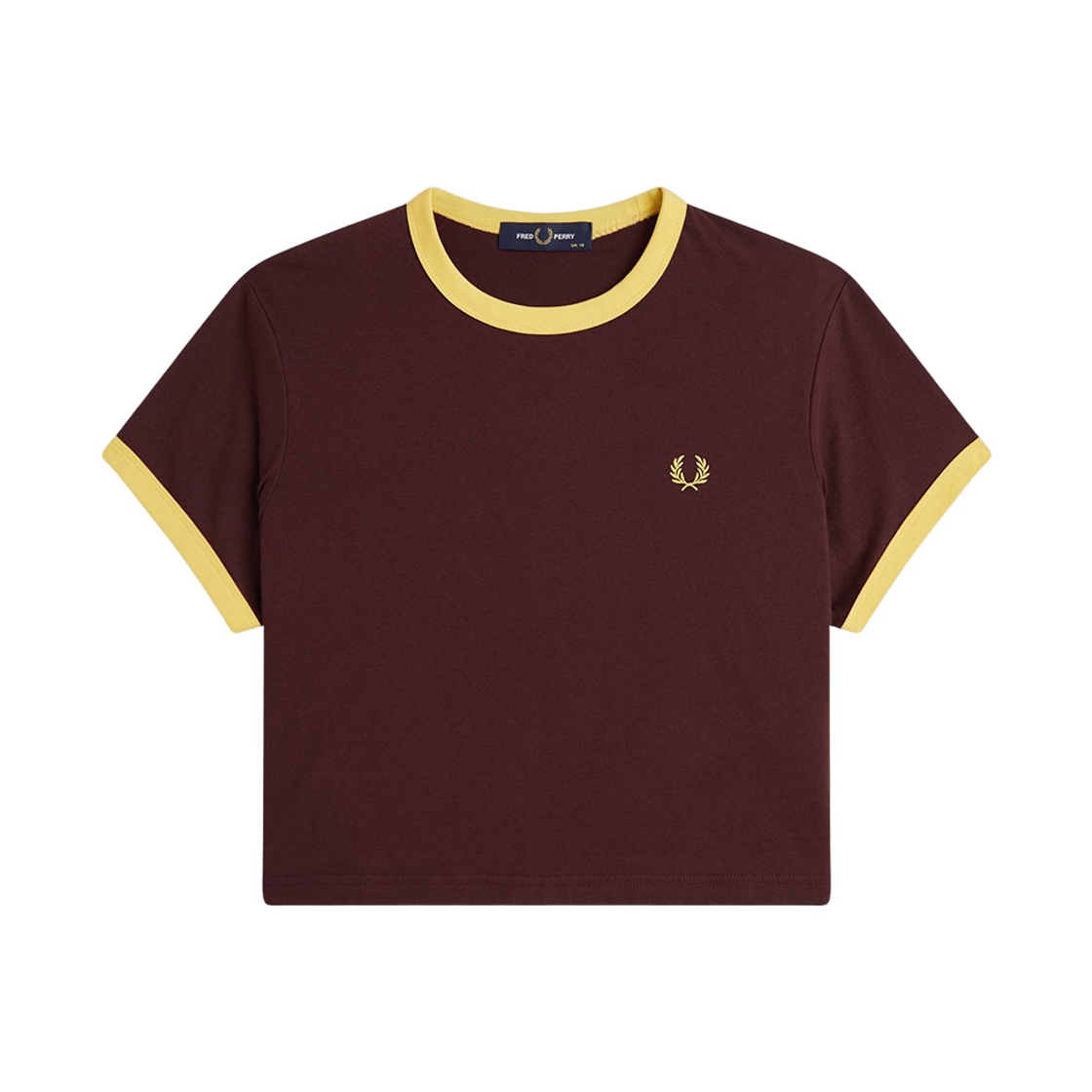 프레드페리 우먼즈 크롭 링어 티셔츠 옥스 블러드(Fred Perry Cropped Ringer T-Shirt Oxblood)