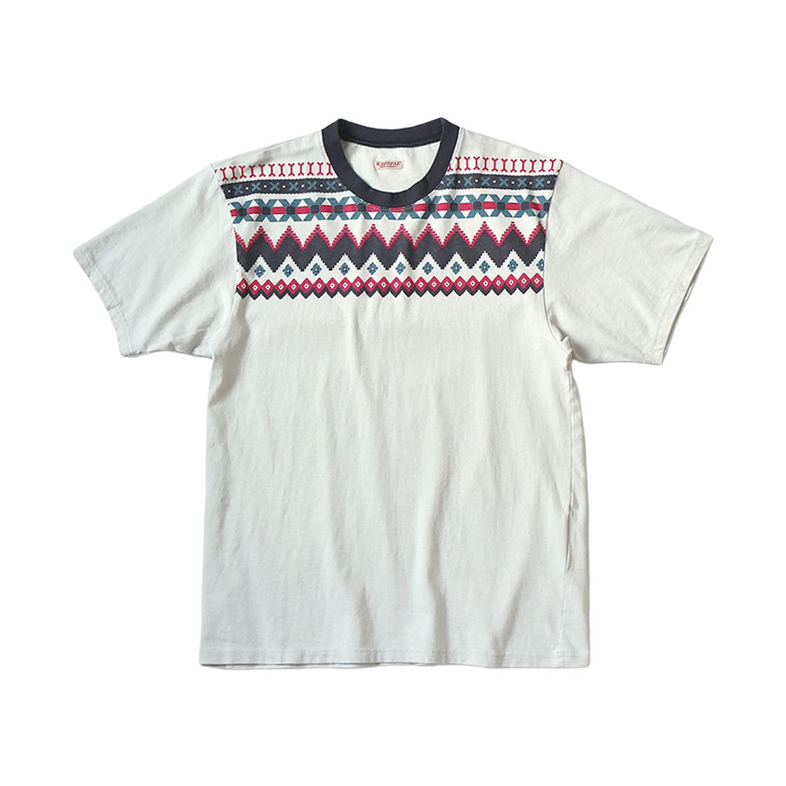 캐피탈 20 텐지쿠 링거 티셔츠 파우와우 Pt 그레이(Kapital 20 Tenjiku Ringer T-Shirt Powwow Pt Gray) - 1