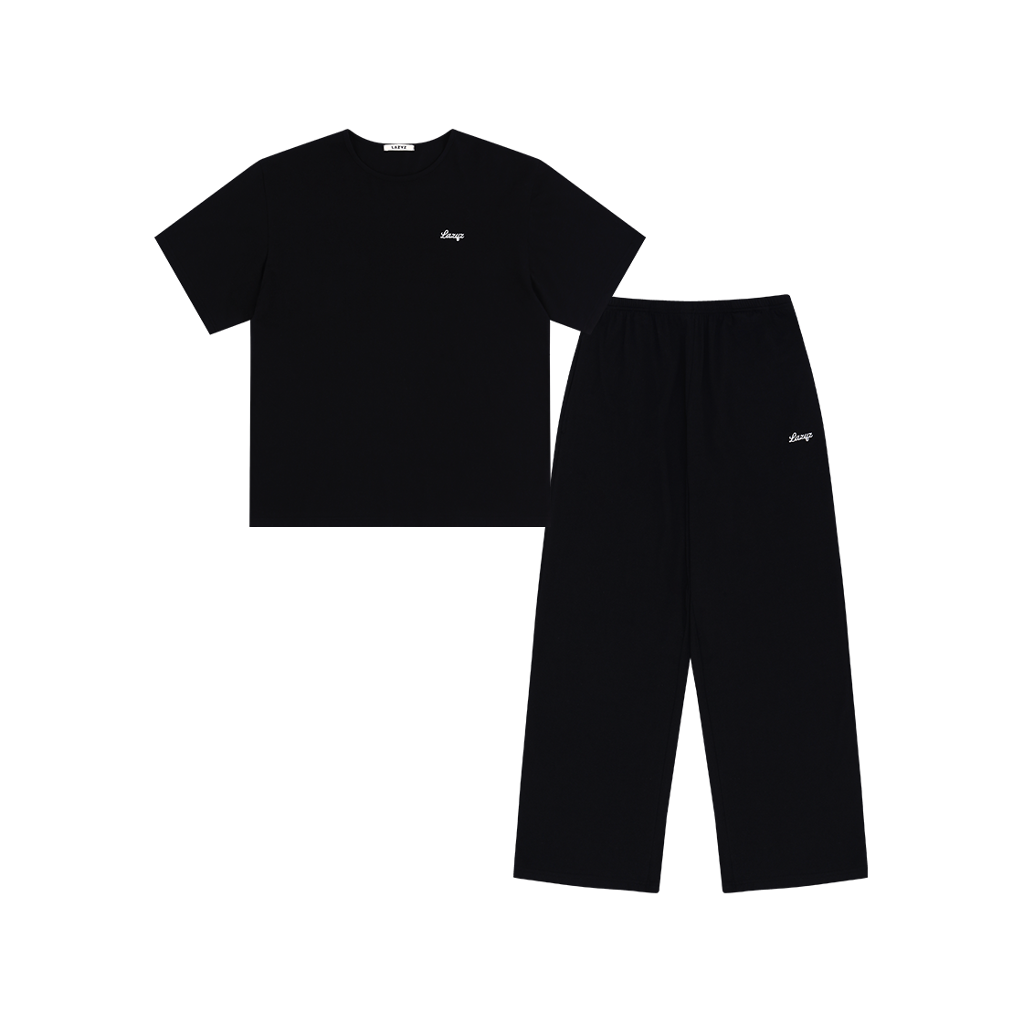 에브리데이 이지 티셔츠 팬츠 블랙 LAZYZ Everyday Easy T Shirt Pants Set - Black