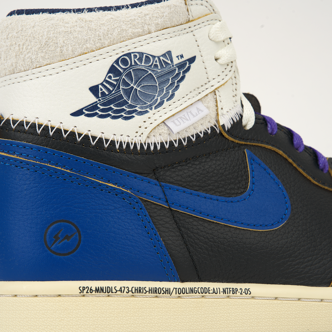조던 1 x 프라그먼트 x 유니온 LA 레트로 하이 OG SP 블랙 네이비(Jordan 1 x Fragment x Union LA Retro High OG SP Black Navy) - 7