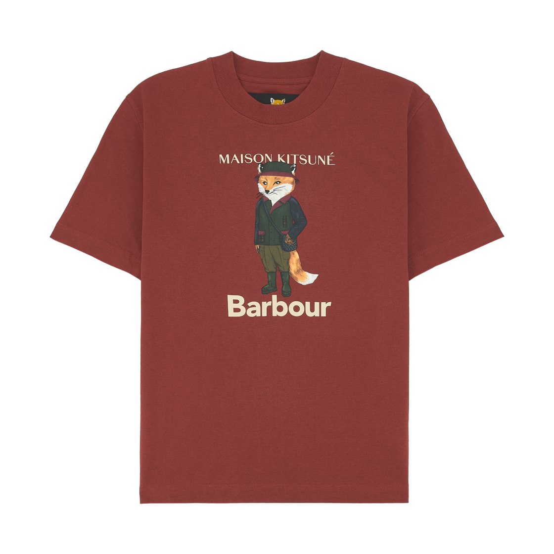 바버 x 메종 키츠네 뷰포트 폭스 티셔츠 번트 레드(Barbour x Maison Kitsune Beaufort Fox T-Shirt Burnt Red)