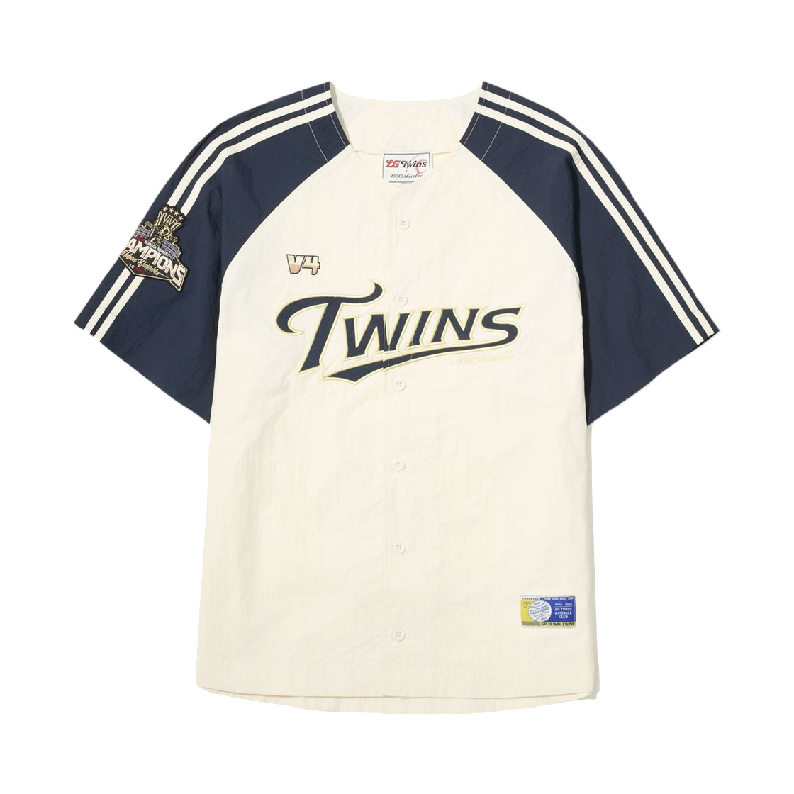 LG 트윈스 x 1993스튜디오 V4 트랙 나일론 유니폼 셔츠 네이비(LG Twins x 1993 Studio V4 Track Nylon Uniform Shirt Navy)