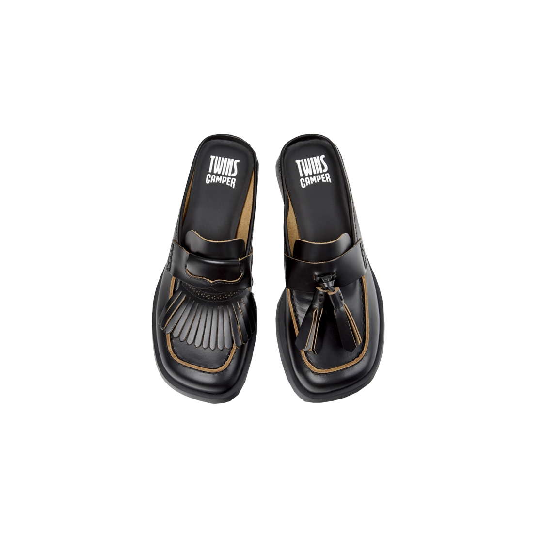 캠퍼 여성 도나 트윈스 슬리퍼 블랙(Camper Women Donna Twins Slippers Black) - 3