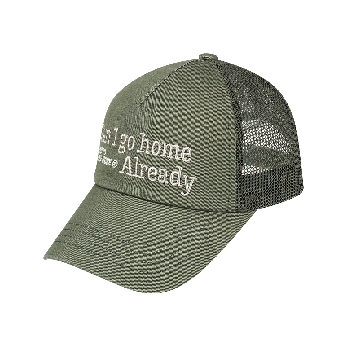 캔 아이 고 홈 메쉬 볼캡 올리브 LAZYZ Can I Go Home Mesh Ball Cap - Olive