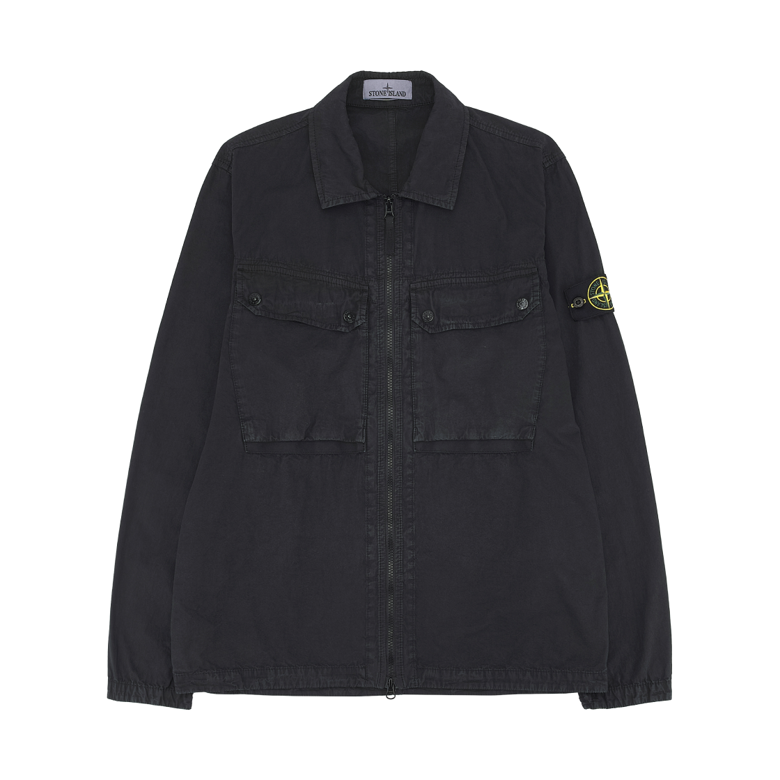 7915102WN-V0129 Stone Island 102WN Brushed Organic Cotton Overshirt Black - 23FW