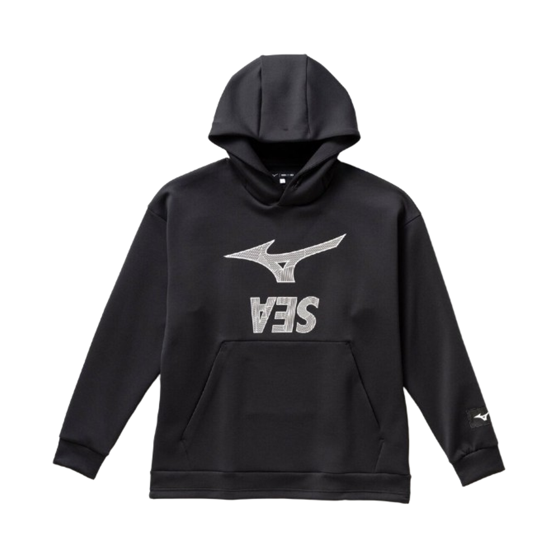 32MC6WS209 Mizuno x Wind and Sea Loose Fit Sweat Hoodie Black Heather