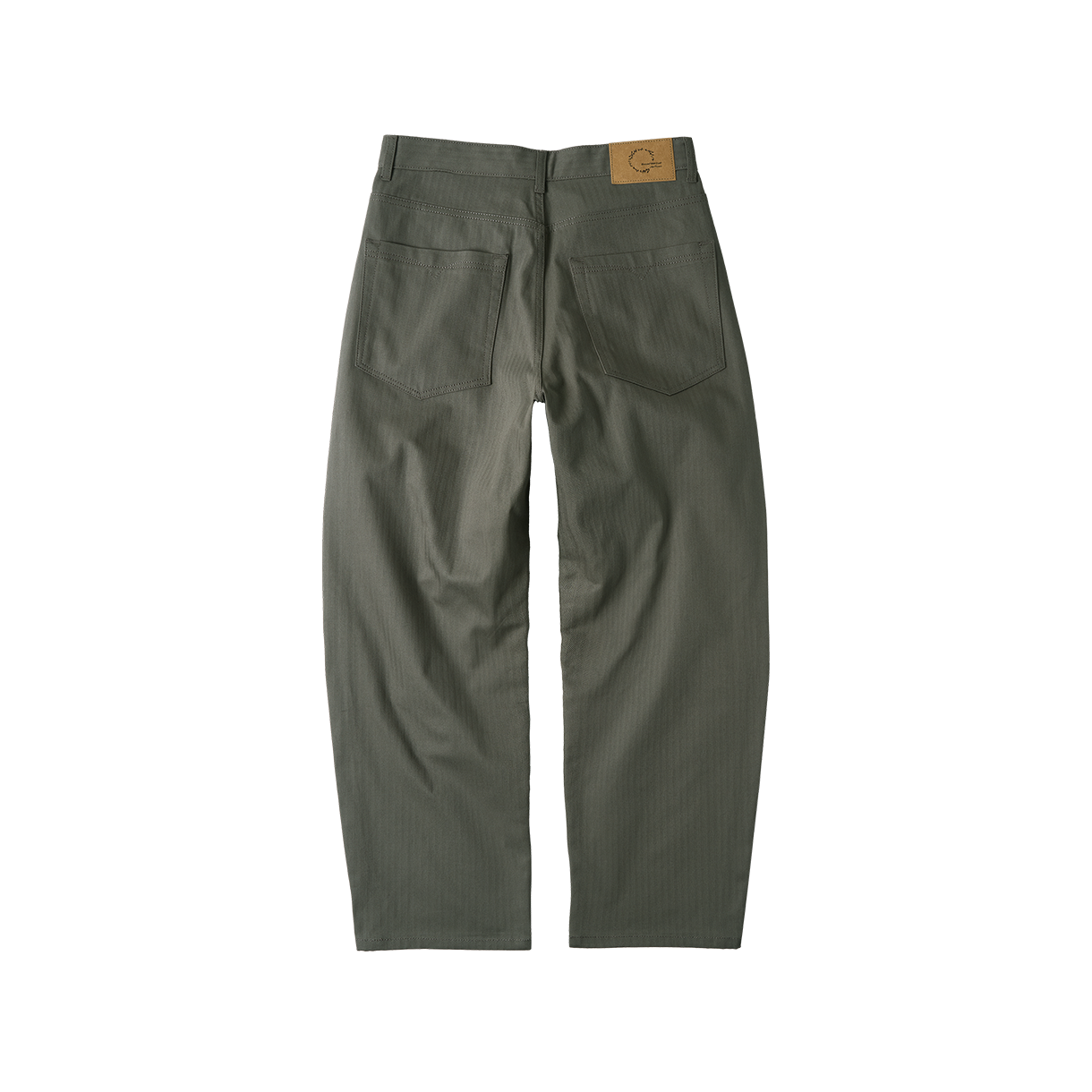 조우 세미 커브드 헤링본 트윌 팬츠 카키(CHOWOO Semi Curved Herringbone Twill Pants Khaki) - 2