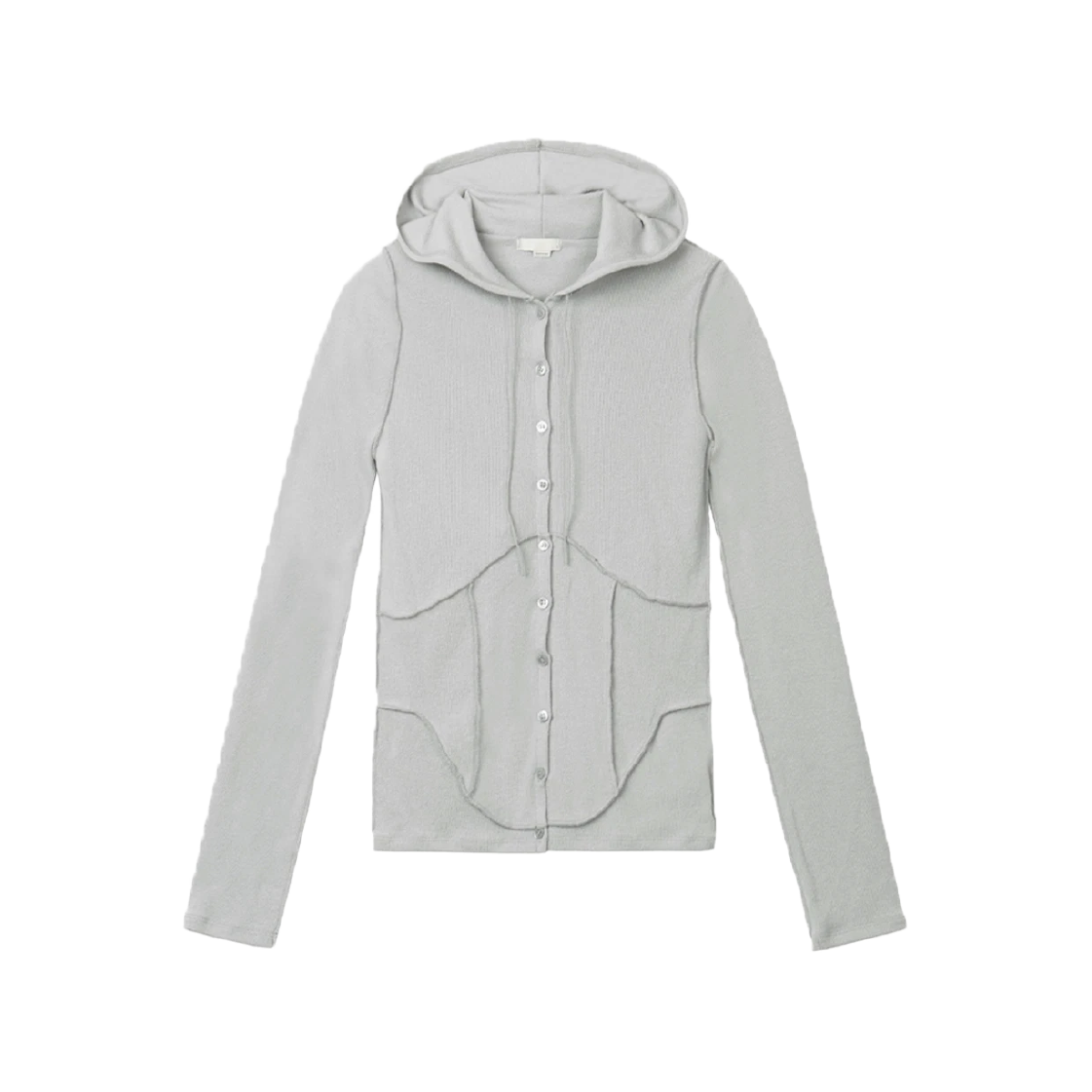 Bonnae-102 Bonnae Women Corset Line Hoodie Cardigan Gray